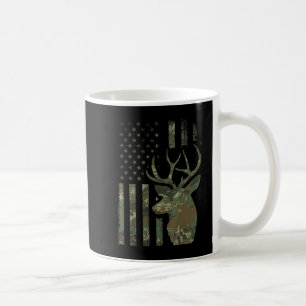 Camo American Flag Buck Hunting Gift for Elk Deer Coffee Mug