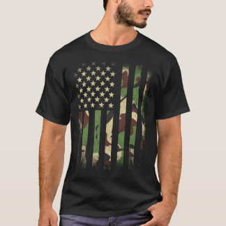 Camo American Flag Camouflage Usa Pride Vintage U  T-Shirt