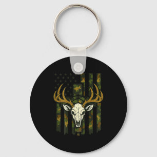 Camo American Flag Elk Skull Deer Hunting Youth Bo Key Ring