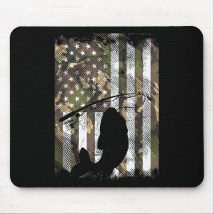 Camo American Flag Fish Fishing Patriotic Fisherma Mouse Pad