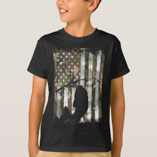 Camo American Flag Fish Fishing Patriotic Fisherma T-Shirt