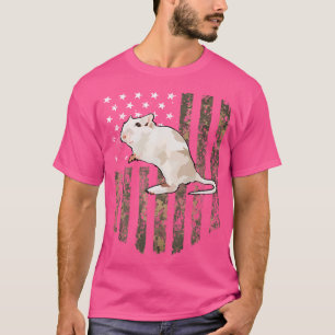 Camo American Flag Gerbil 4Th Of July Farm Animal T-Shirt