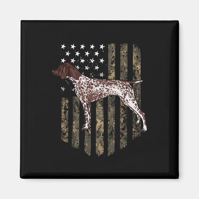 Camo American Flag German Shorthaired Pointer 4th  Magnet (Front)