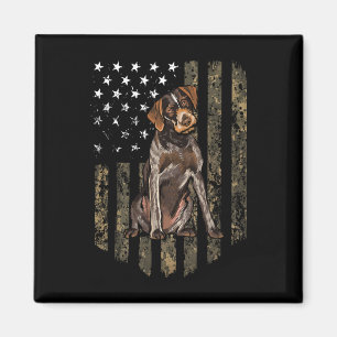Camo American Flag German Wirehaired Pointer 4th O Magnet