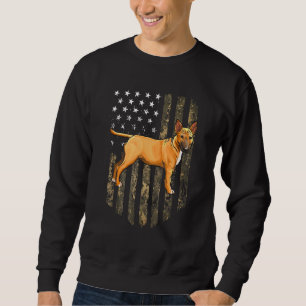 Camo American Flag Miniature Bull Terrier 4th Of J Sweatshirt