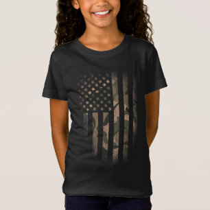 Camo American Flag Usa Military Tactical Camouflag T-Shirt