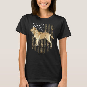 Camo American Flag Yellow Labrador Retriever 4th O T-Shirt