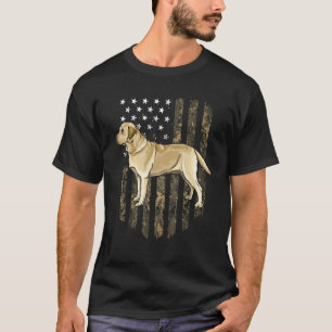 Camo American Flag Yellow Labrador Retriever 4th O T-Shirt