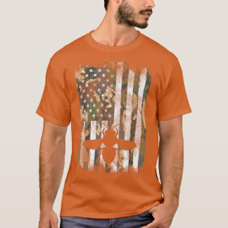 Camo American US Flag Bee Vintage Patriotic Men Wo T-Shirt