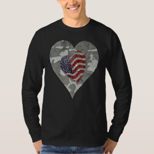 Camo American Usa Camouflage  Distressed Camo Flag T-Shirt