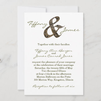 Camo Ampersand Wedding Invitation