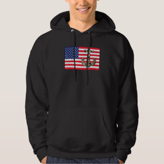 Camo Anchor American Flag 4th Of July Camoflauge I Hoodie