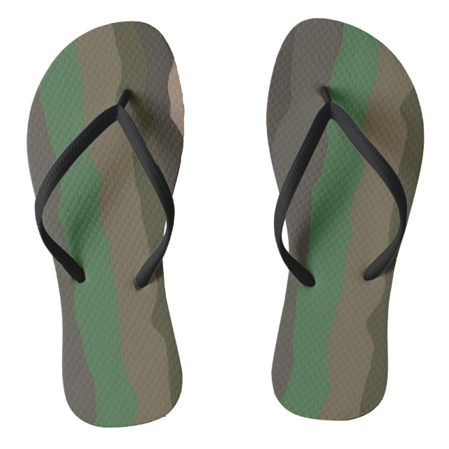 Camo and Green abstract Stripes Jandals (Footbed)