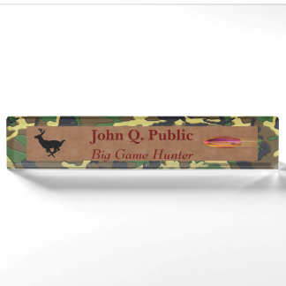 Camo and Leather Nameplate