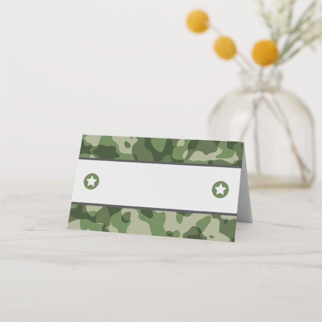 Camo Army Military Menu Tent Cards (Front)