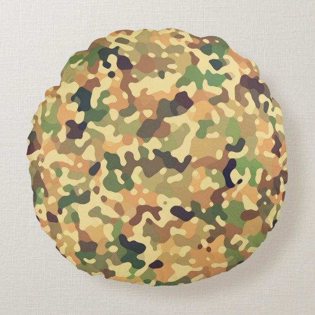 Camo Autumn Round Cushion (Front)