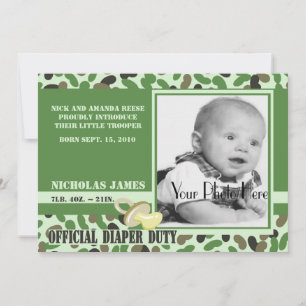 Camo Baby/ Green Invitation