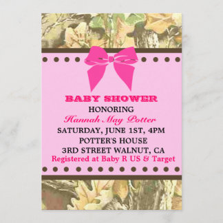 Camo Baby Shower Party Invitation