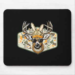 Camo Backward Cap Deer Buck Easter Egg Hunter Boy Mouse Pad