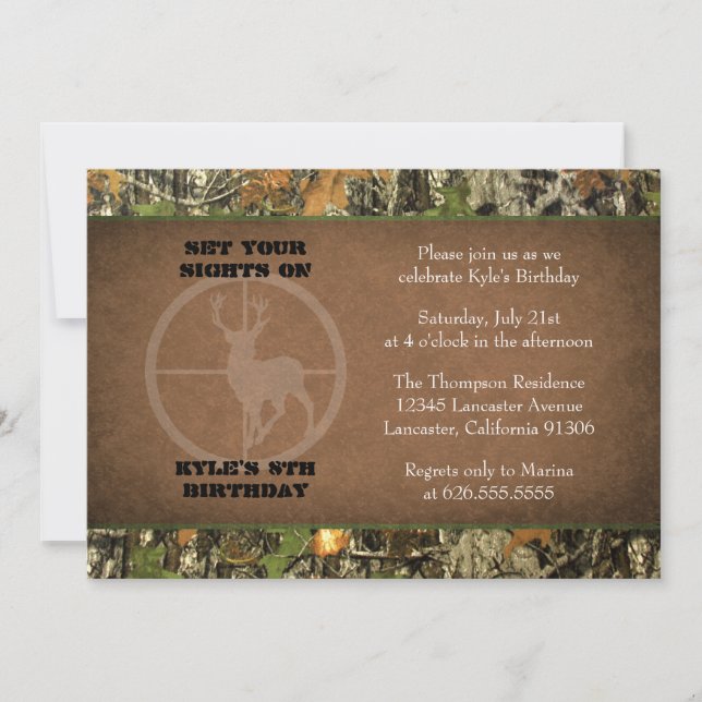 Camo Birthday Boy Invitations (Front)