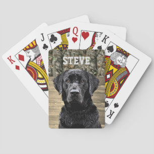Camo Black Lab Dog Breed Animal Name Playing Cards