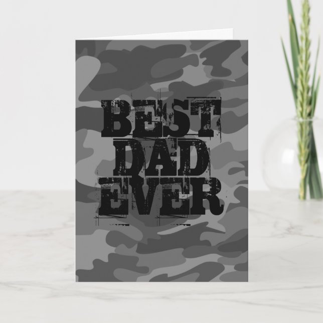 Camo Bold Best Dad Ever Card (Front)