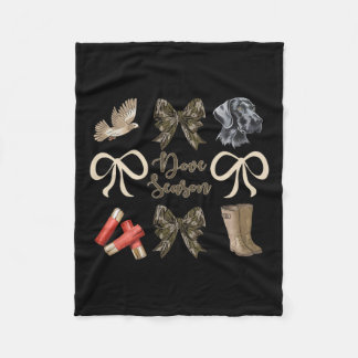 Camo Bow Coquette Dove Season Hunting Dove Hunter  Fleece Blanket