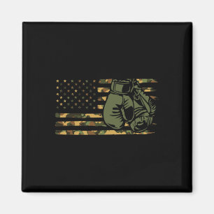 Camo Boxing Usa Flag For Boxer - American Flag Box Magnet