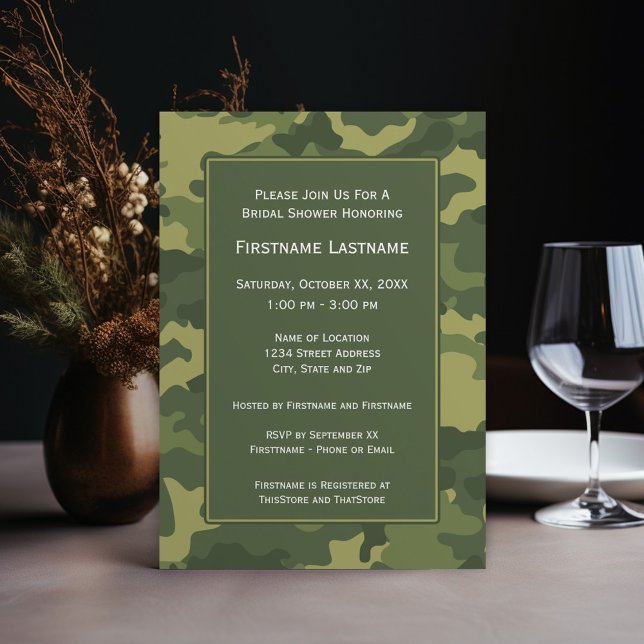 Camo Bridal Shower or Engagement Party Invitation (Wedding Shower Invitation - camo)