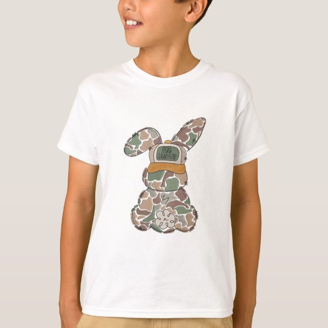 Camo Bunny  Design for Boys | Easter Egg Hunter Sh T-Shirt (Front)