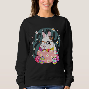 Camo Bunny Easter Egg Camouflage Glasses Easter Da Sweatshirt