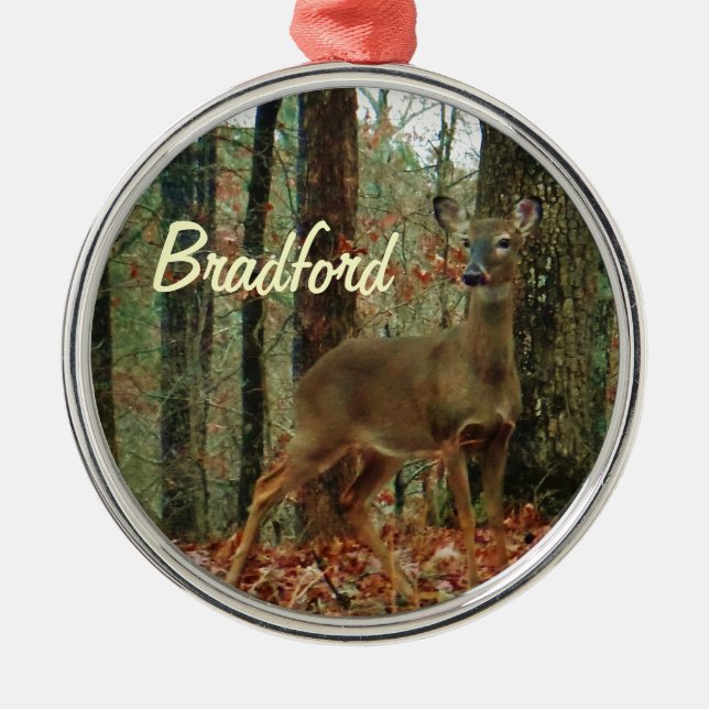 Camo,Camouflage Deer personalised Metal Tree Decoration (Front)