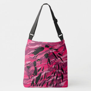 Camo Camouflage lion Zebra Pattern Pink Purple Crossbody Bag
