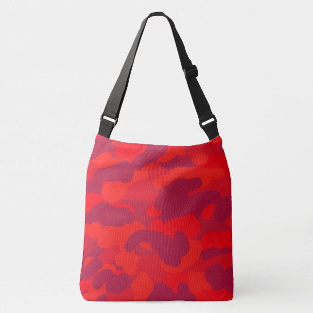 Camo Camouflage Pattern Clouds Shades Of Red Crossbody Bag (Front)