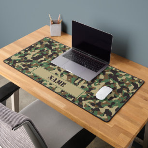 Camo camouflage pattern personalised name desk mat
