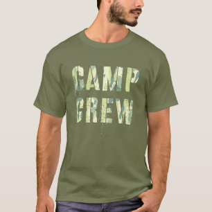 Camo CAMP CREW Summer Staff Counselor Teacher Mili T-Shirt