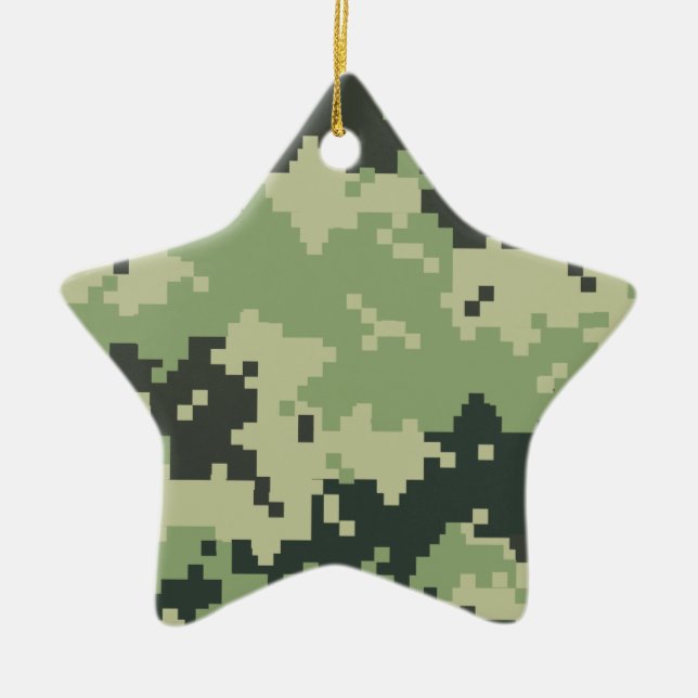 Camo Ceramic Tree Decoration (Front)