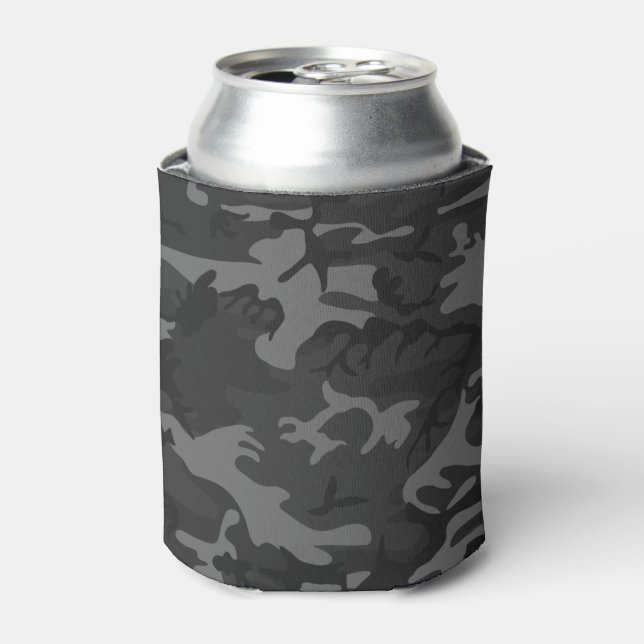 Camo Charcoal Grey Can Cooler (Can Front)