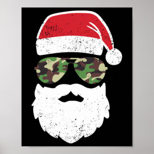Camo Christmas In July Retro Vintage Camo Christma Poster