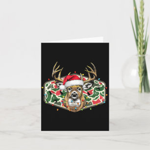 Camo Christmas Santa Deer Hunting Season Holiday O Card