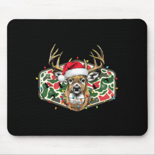 Camo Christmas Santa Deer Hunting Season Holiday O Mouse Pad