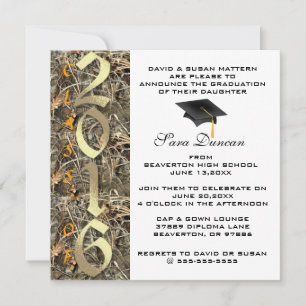 Camo Classic Elegant 2016 Graduation Invitation