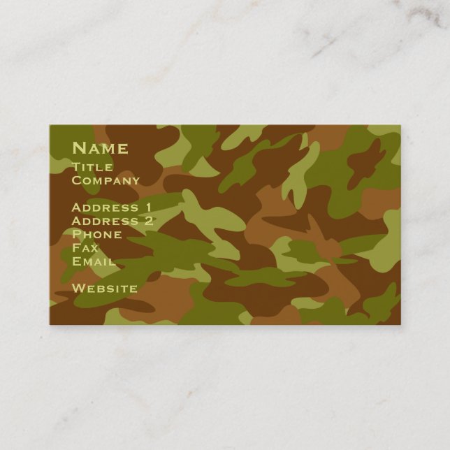 Camo Contact Card / Profile Card (Front)