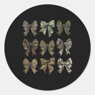 Camo Coquette Bow Duck Hunt Duck Hunting For Men W Classic Round Sticker