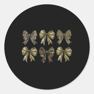 Camo Coquette Bow Duck Hunting Girls Boys  Classic Round Sticker