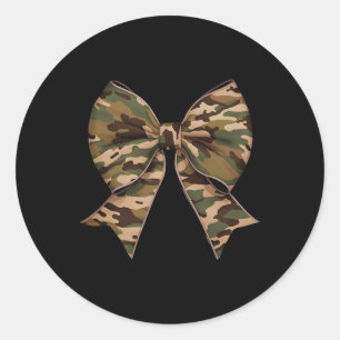 Camo Coquette Bow Duck Hunting Girls Kids Women Hu Classic Round Sticker