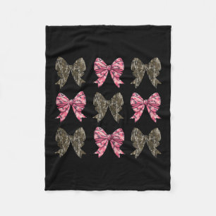 Camo Coquette Bow Duck Hunting Kids Girls Bows Wom Fleece Blanket