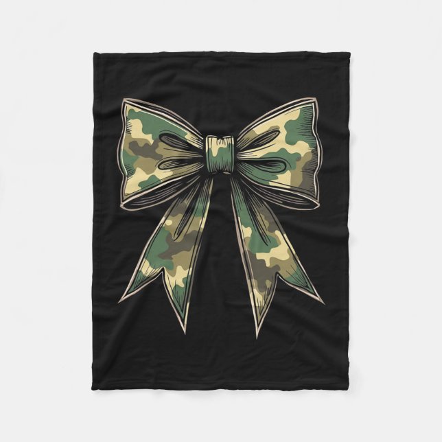 Camo Coquette Bow Hunt Duck Hunting Camouflage 2  Fleece Blanket (Front)