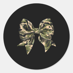 Camo Coquette Bow Hunt Duck Hunting Camouflage Classic Round Sticker