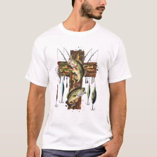 Camo Cross Fishing Christian Fishers Of Men Bible  T-Shirt